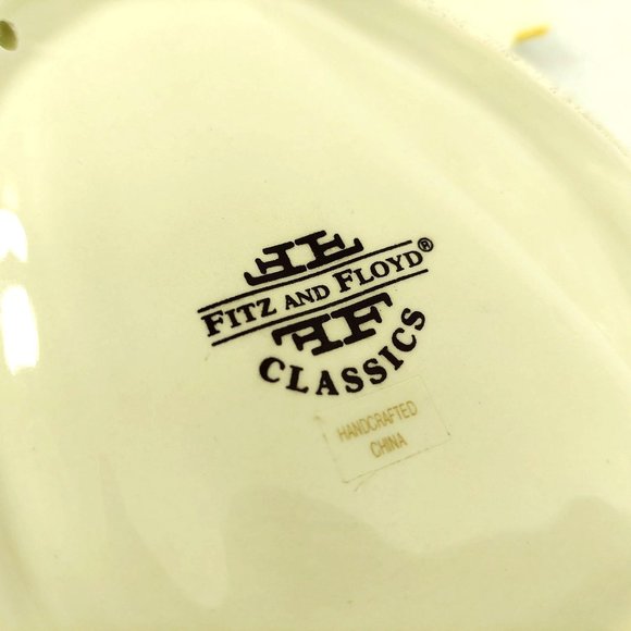 Condiment Serving Dish Fitz and Floyd Classics Autumn Gourd With Flowers Vintage - Picture 6 of 8